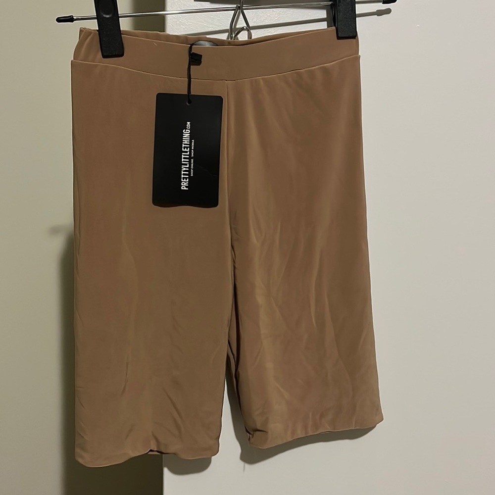 Tan biker shorts